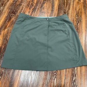 REI Co-op Womens Olive Green Hiking Skort UPF 30 Wrap Front Size 16 Short Skirt